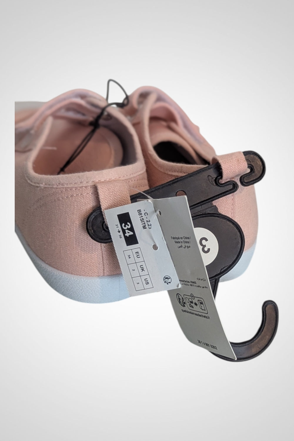 Baskets Gémo rose clair à scratchs pointure 34 neuves avec étiquette