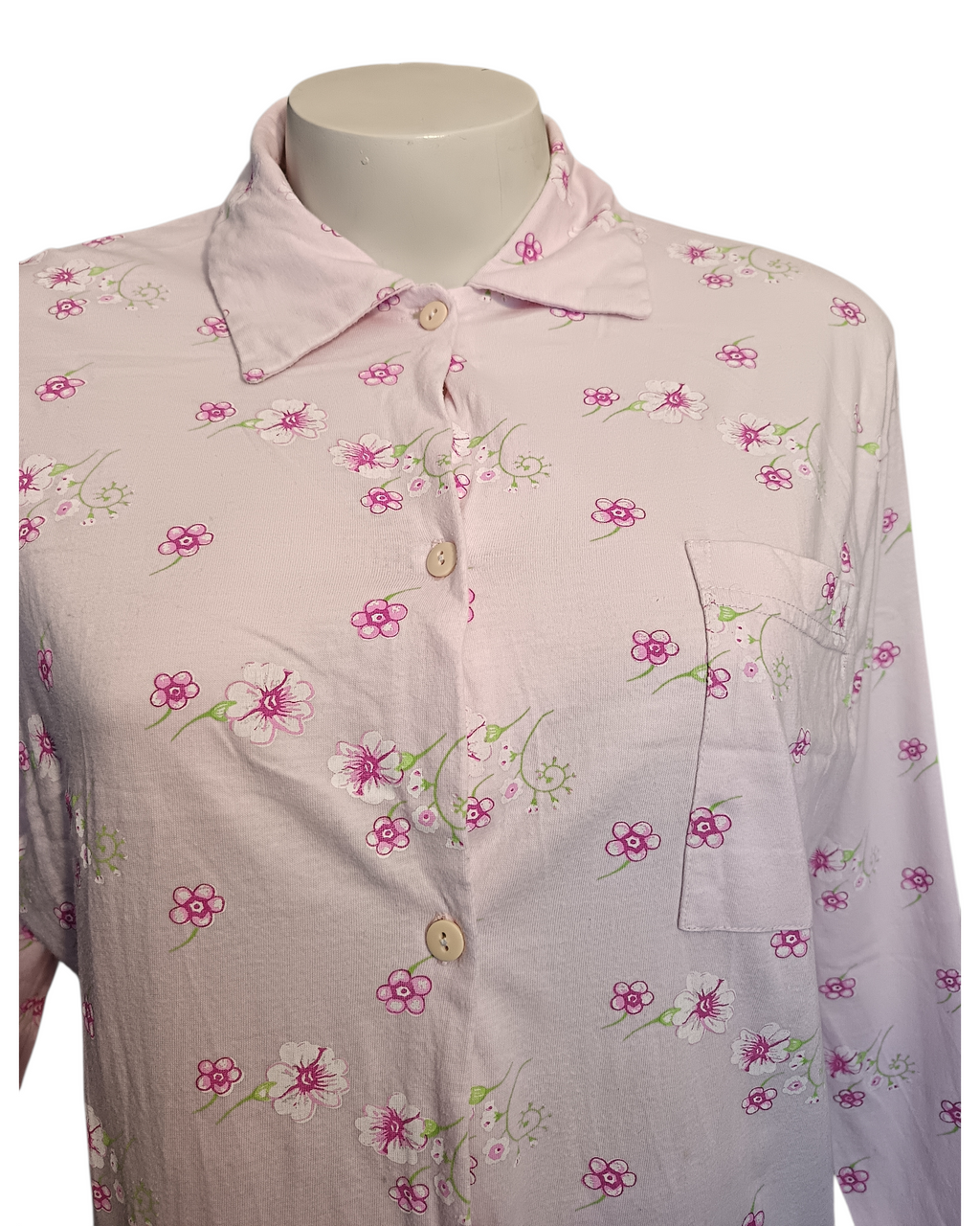 Chemise de Nuit Taille Non Indiquée Courte Rose Florale Vintage