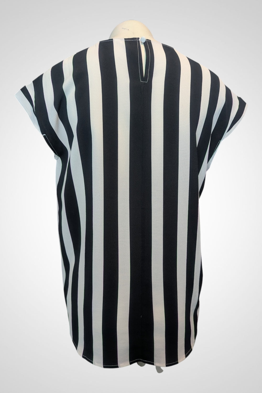 Blouse blanc et noir rayures verticales fluide M