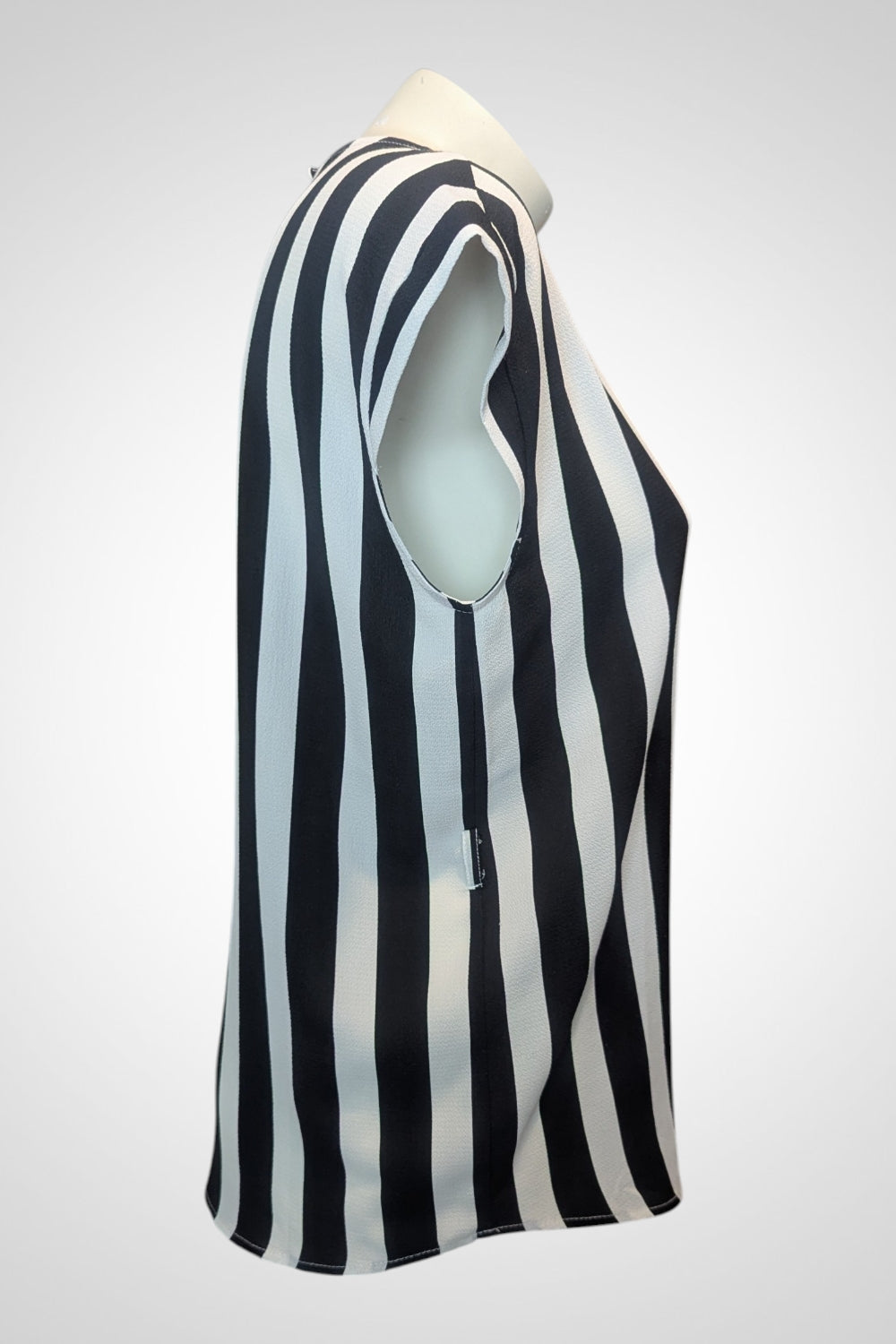 Blouse blanc et noir rayures verticales fluide M