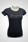 T-shirt Pepe Jeans London noir inscription argentée M