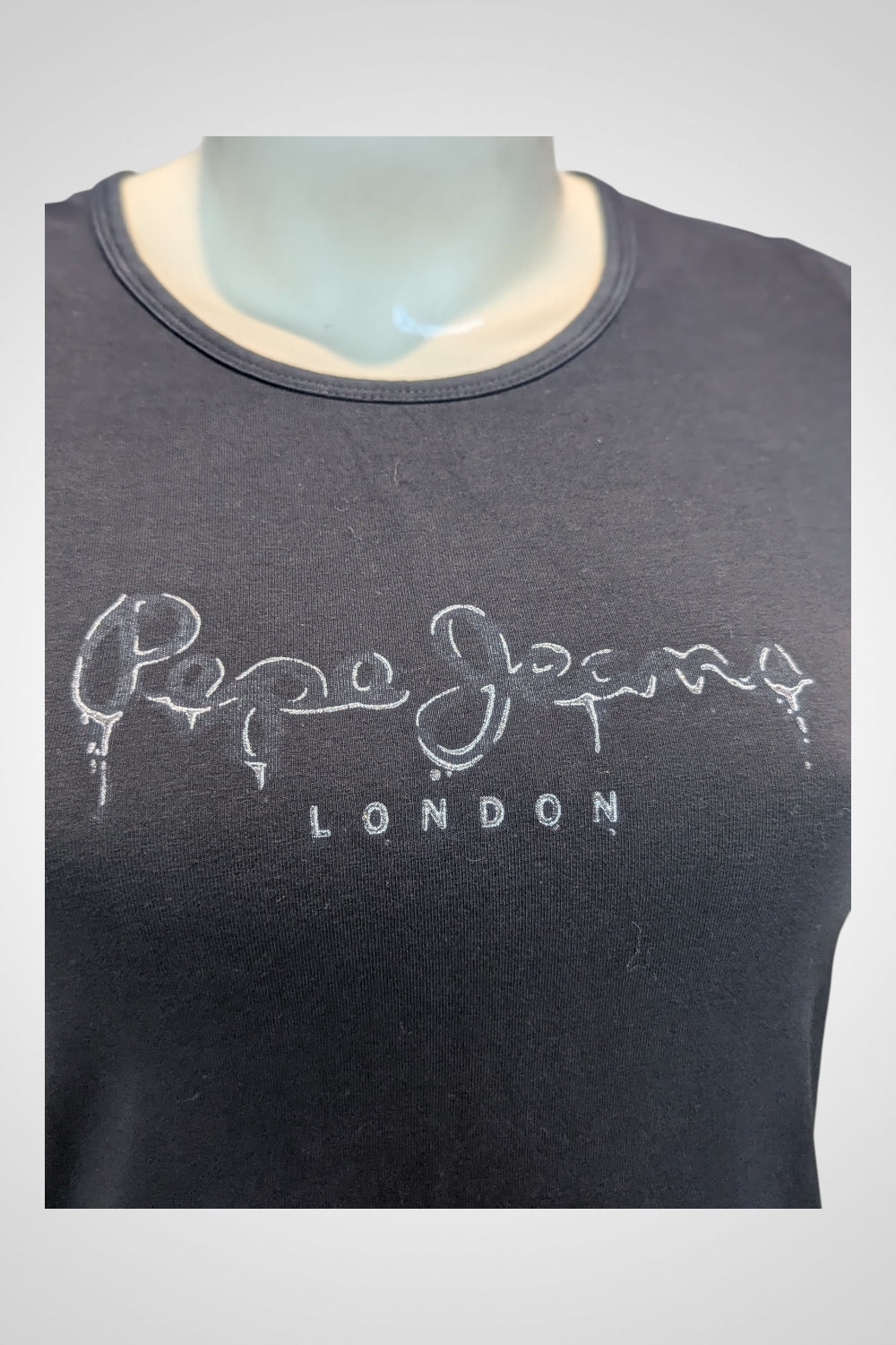 T-shirt Pepe Jeans London noir inscription argentée M