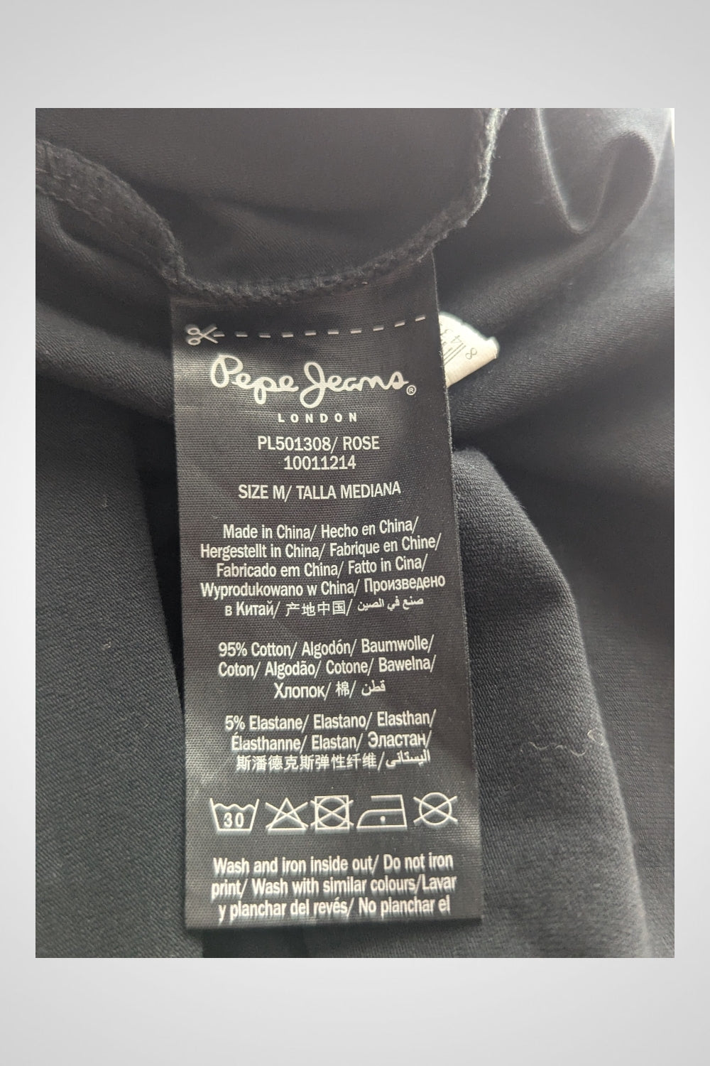 T-shirt Pepe Jeans London noir inscription argentée M