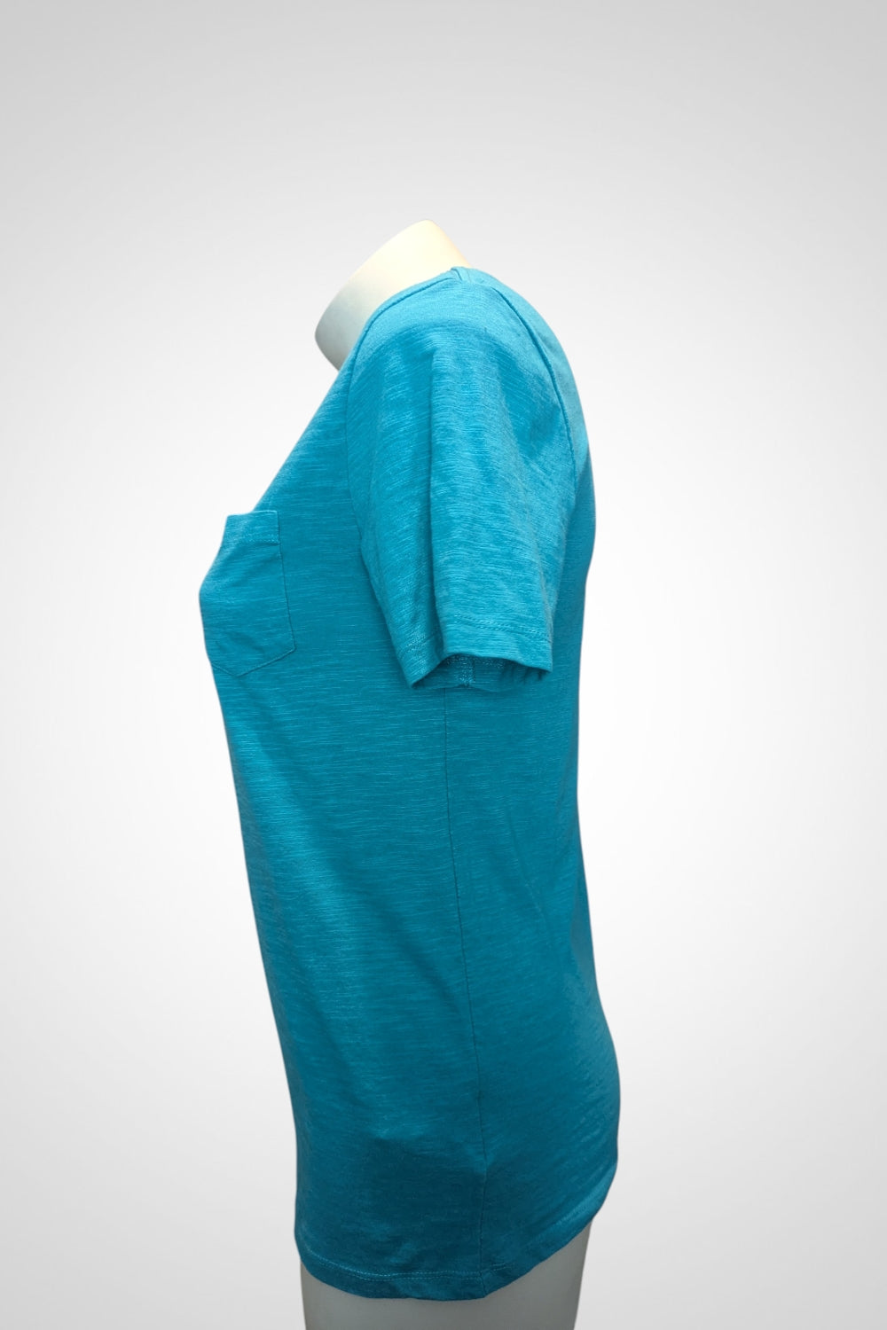 T-shirt Kiabi bleu turquoise boutons devant S
