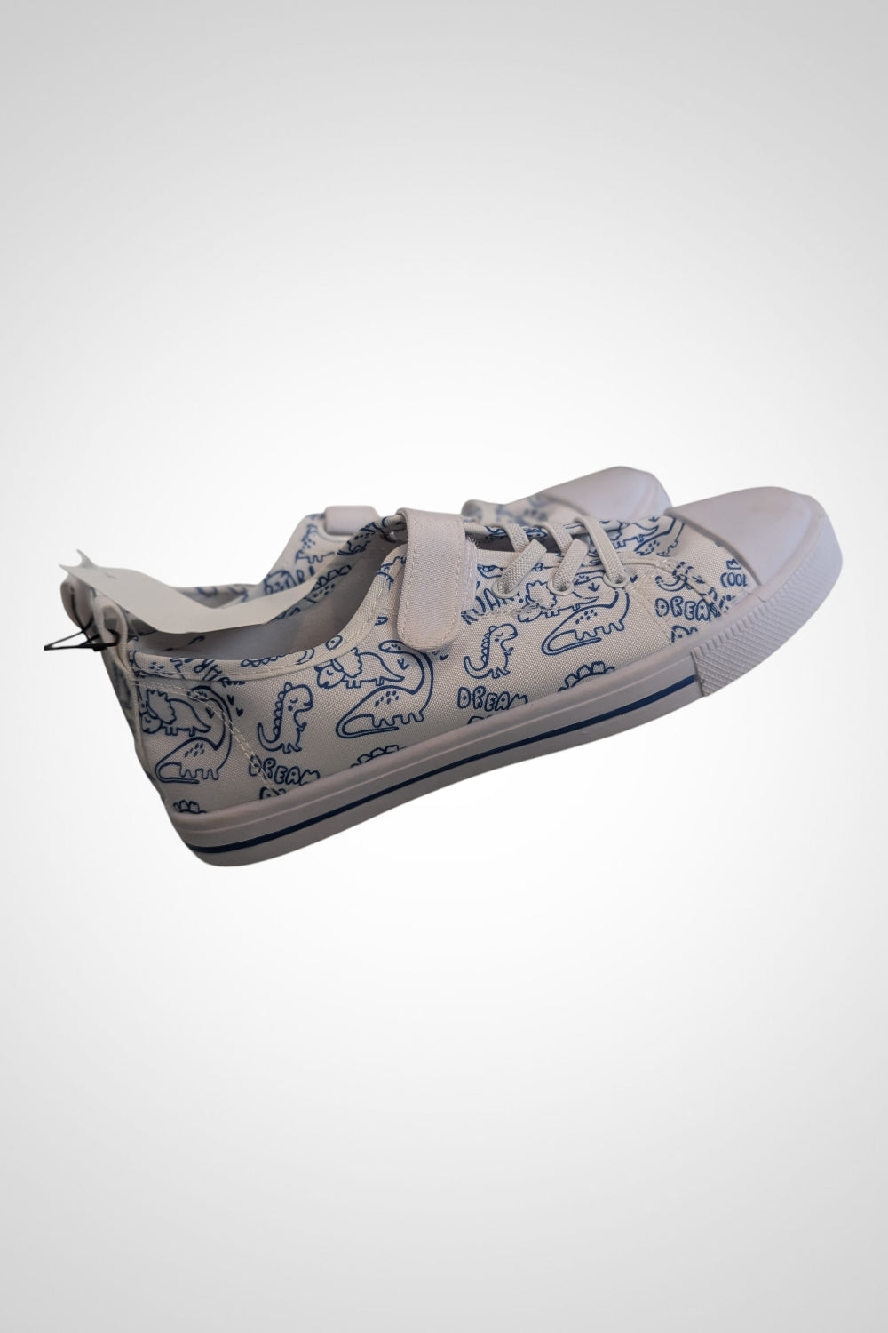Baskets Gémo blanches motifs dinos à colorier pointure 35 neuves avec étiquette