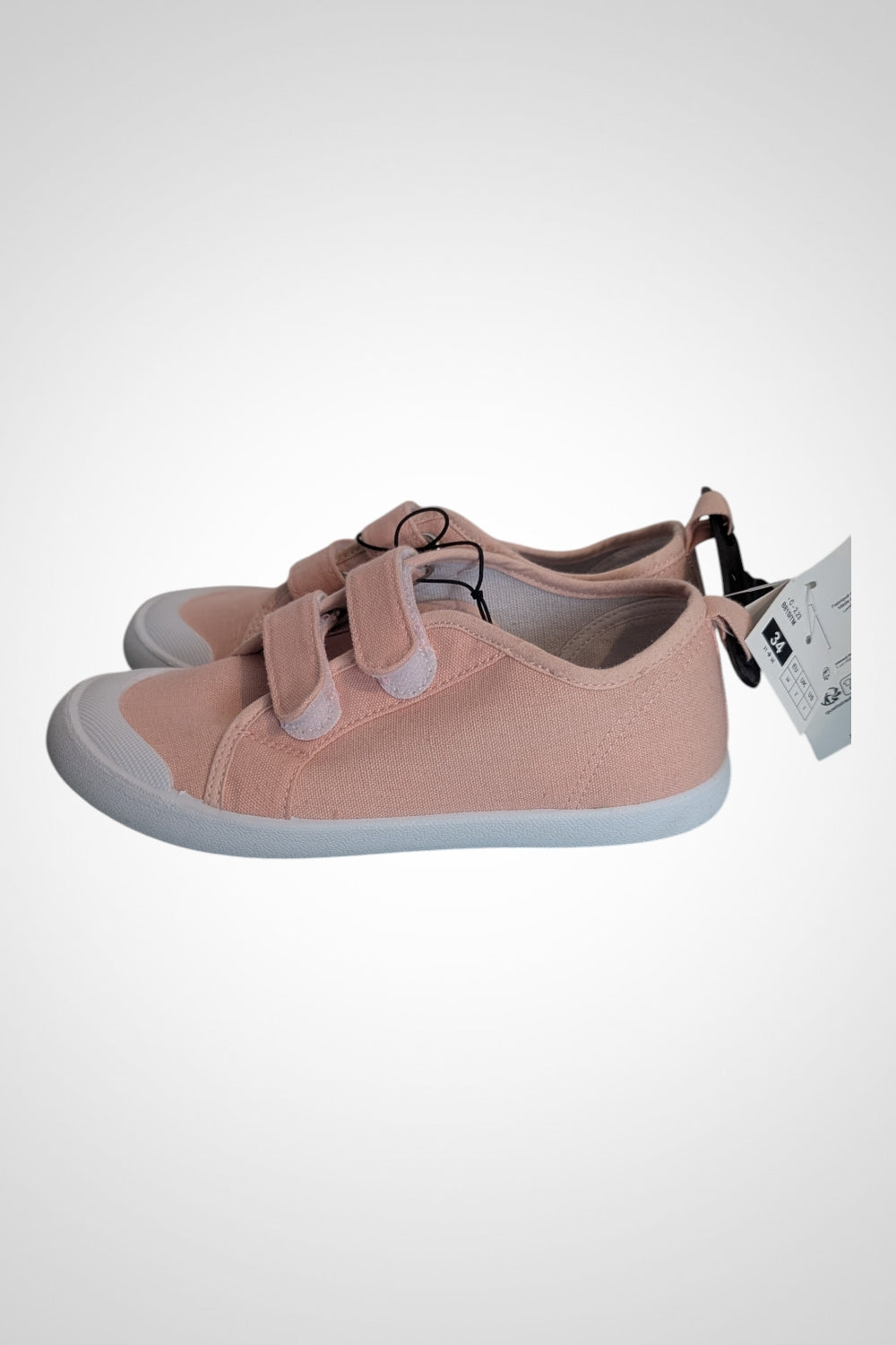 Baskets Gémo rose clair à scratchs pointure 34 neuves avec étiquette