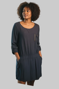 Robe femme Etam noire en viscose manches longues taille 42