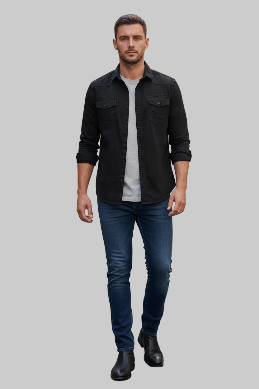 Chemise homme Kaporal manches longues coton taille M