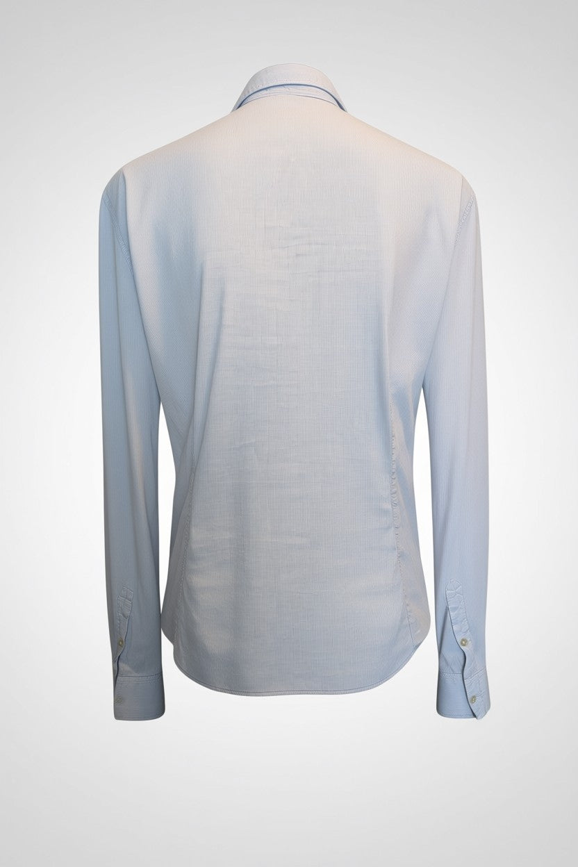 Chemise Zara Woman bleu ciel rayures verticales 100% coton M