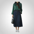 Blouse Collection IRL Taille L Verte Satinée Noeud Chic