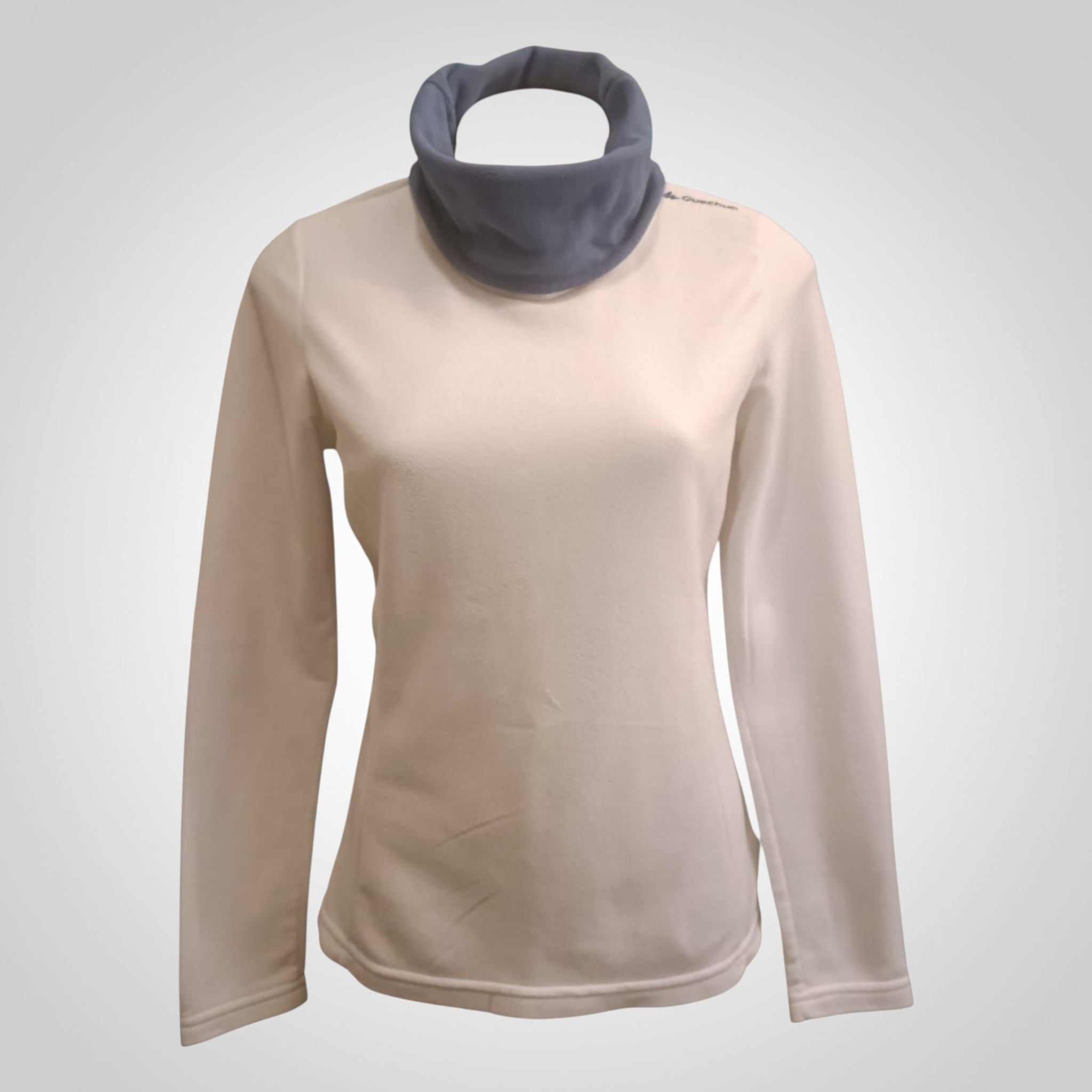 Pull Oxylane Taille M Col Montant Blanc Bleu Outdoor