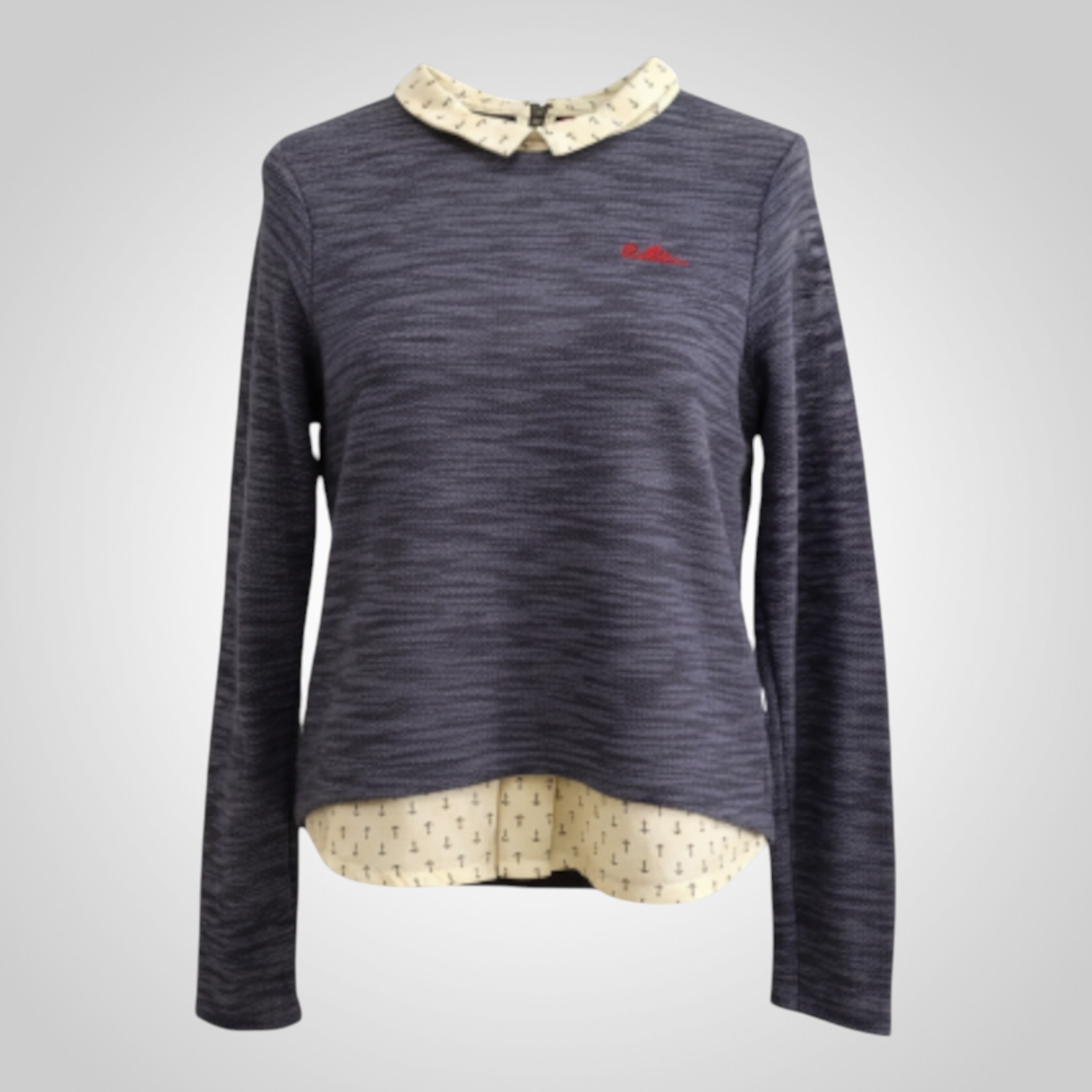 Pull Orchestra Taille 14 ans Bleu Chiné Col Chemise Élégant