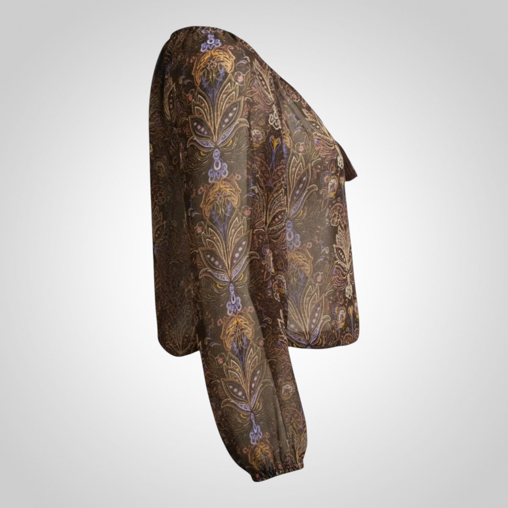 Blouse Mosquitos Taille 40 Marron Imprimé Bohème