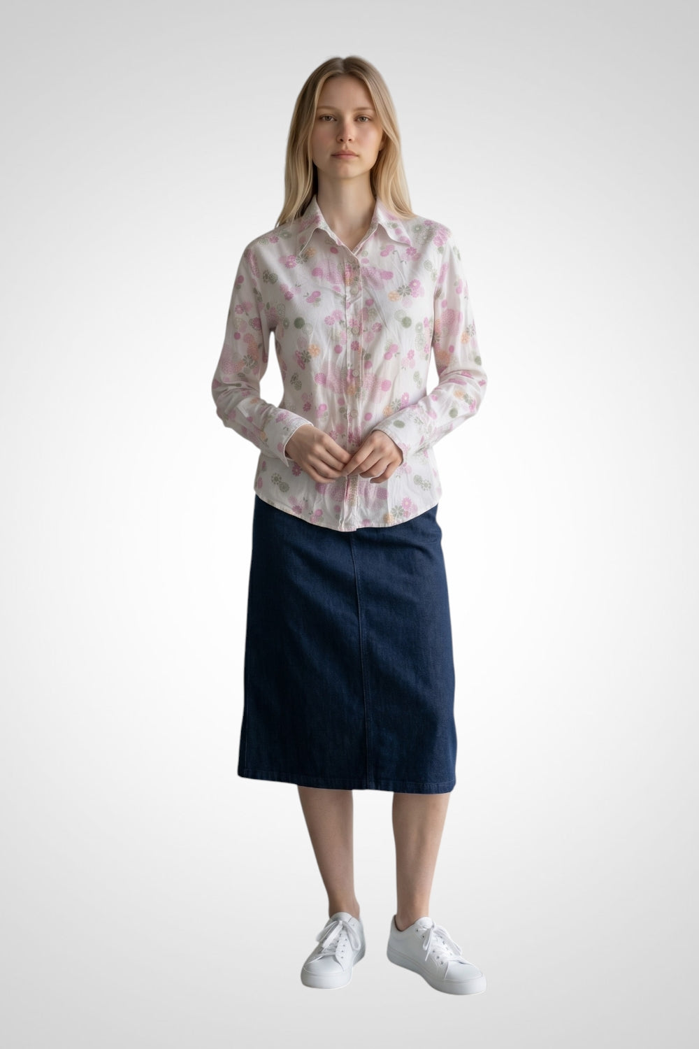 Chemise La Redoute blanche imprimé floral taille 42