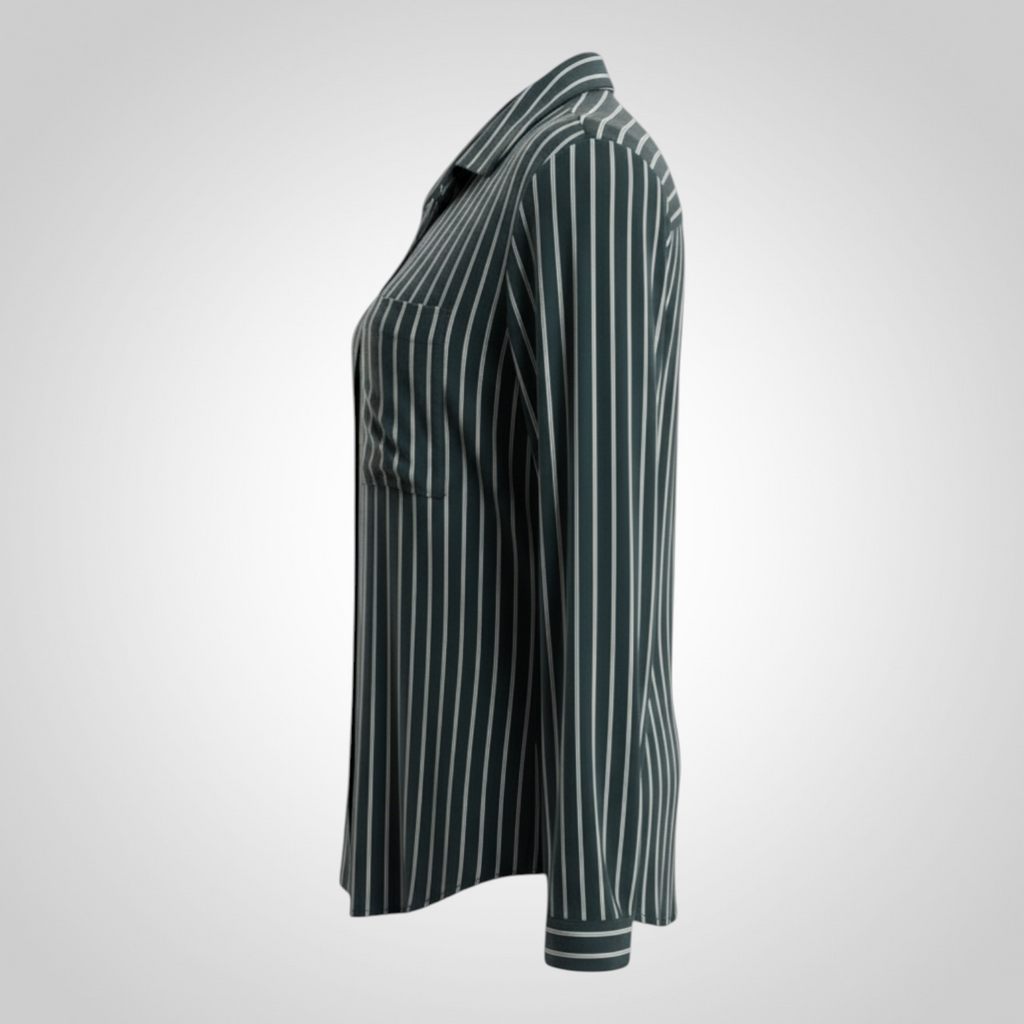 Chemise Kiabi Taille L Bleu Marine Rayé Blanc Casual