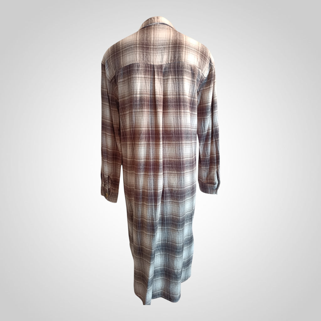Chemise de nuit Primark Taille 38 à carreaux marron et blanc