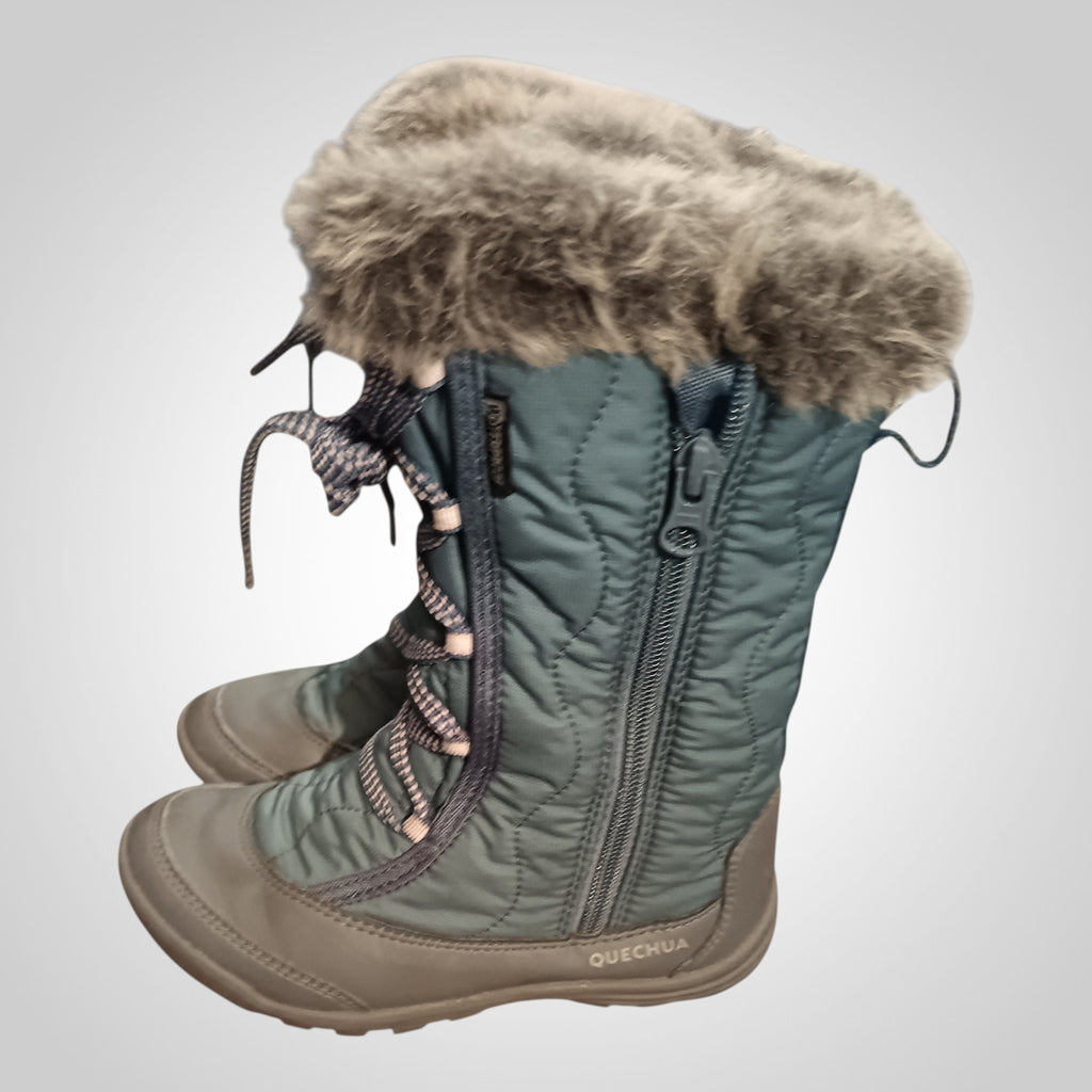 Bottes fourrées Quechua pointure 32 bleu gris après ski neige mixte