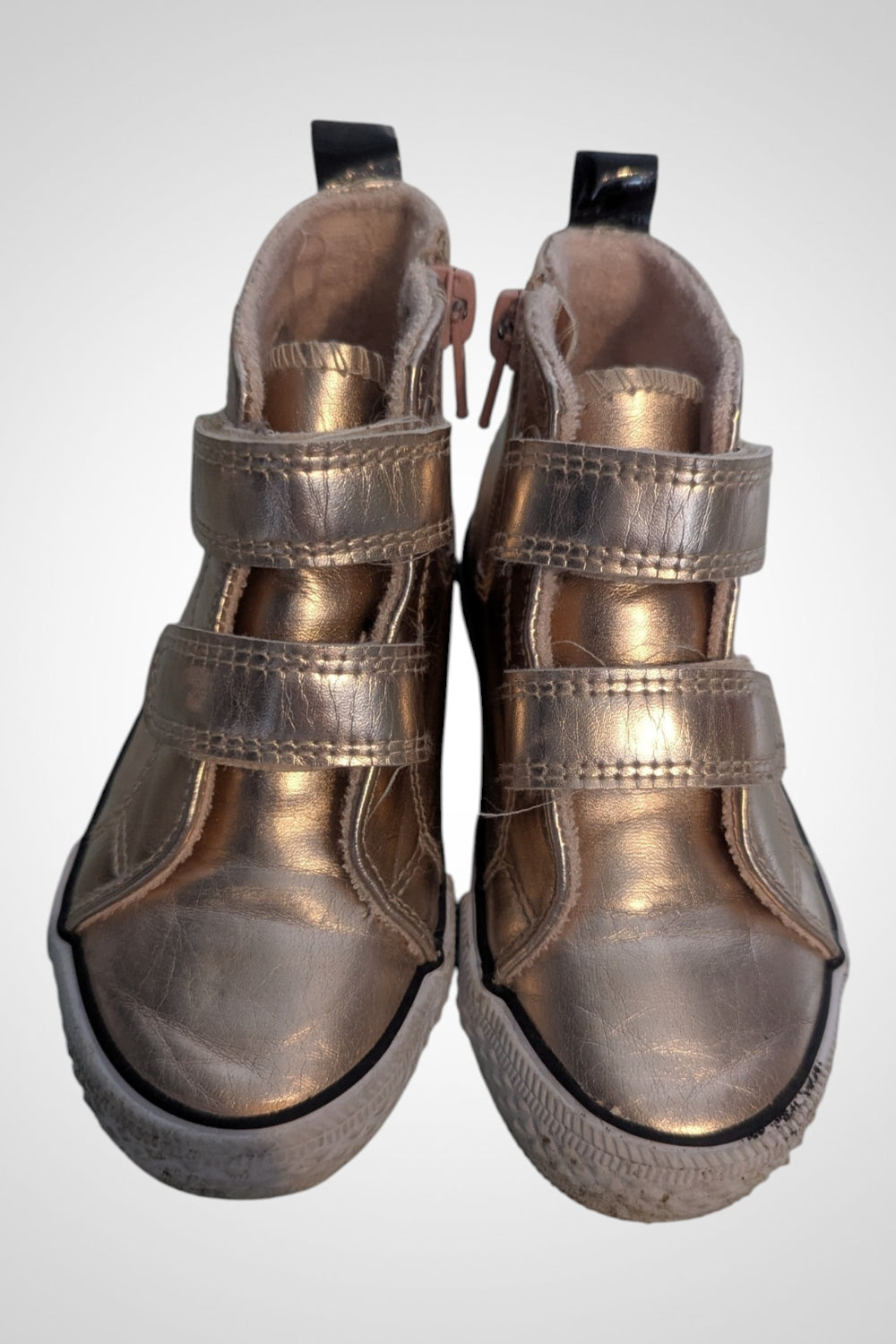 Chaussures montantes bébé fille Tex Baby rose métallisé scratch pointure 25