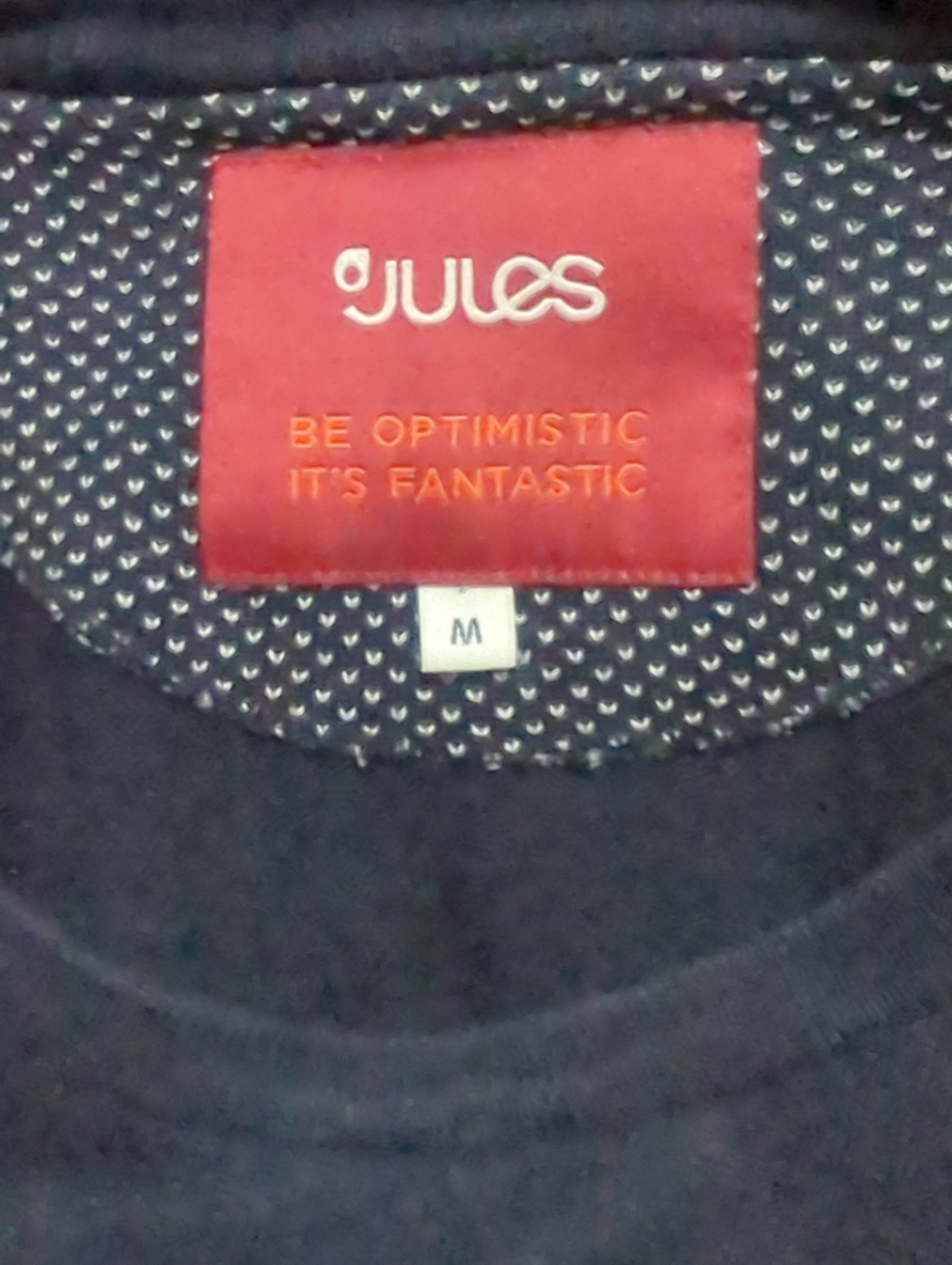 Pull Jules Taille M Bleu Marine Détails Épaules 100% Coton