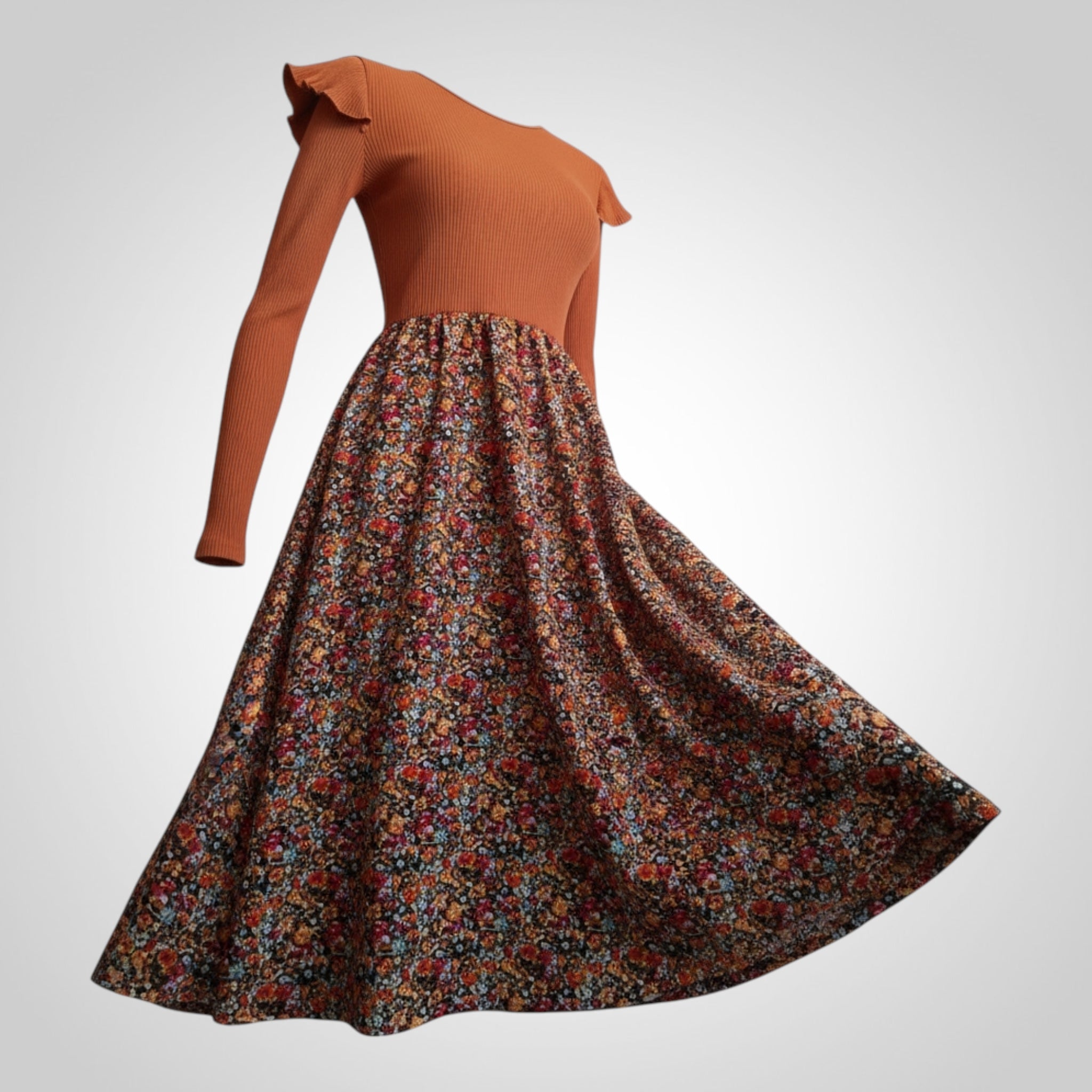 Robe Shein Taille L Marron/Fleurie