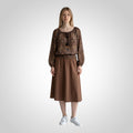 Blouse femme Mosquitos marron à motifs style bohème taille 40
