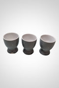Lot de 3 coquetiers gris céramique 5,5 cm neufs