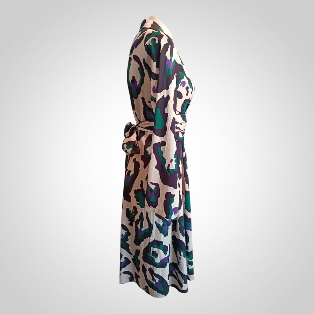 Robe Chemise Shein Taille L Ceinturée Imprimée Fluide
