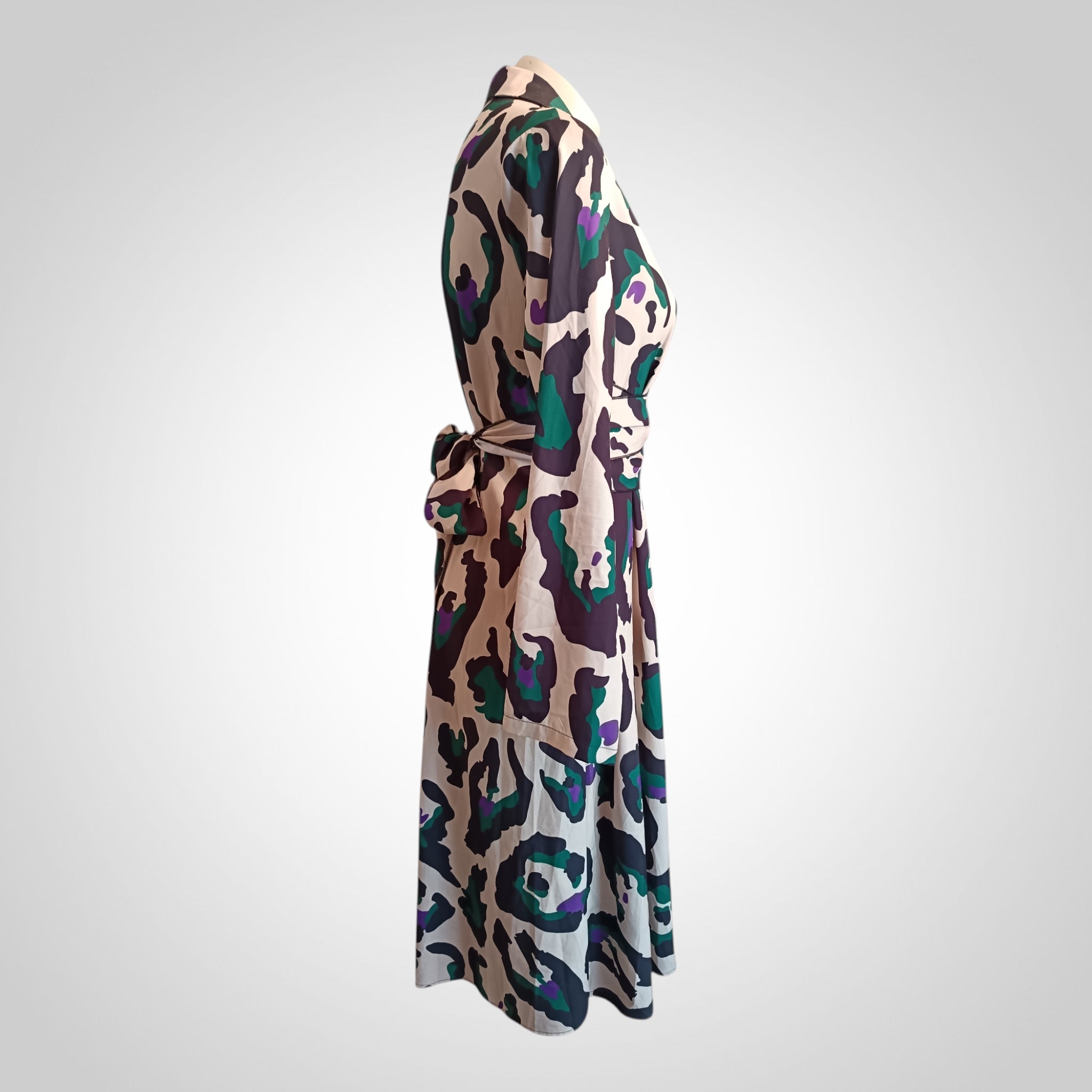Robe Chemise Shein Taille L Ceinturée Imprimée Fluide