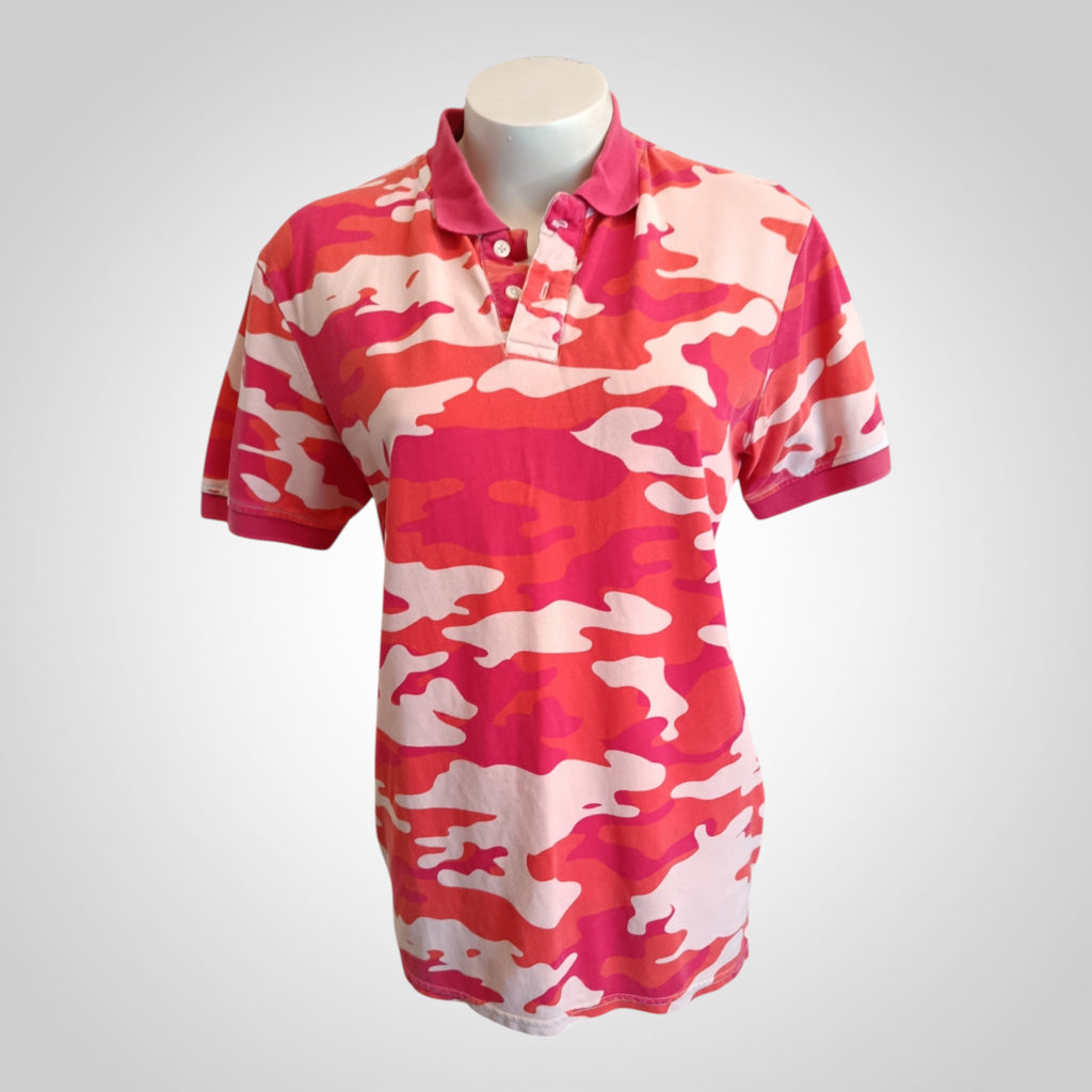 Polo Celio Taille M Orange Camouflage 100% Coton