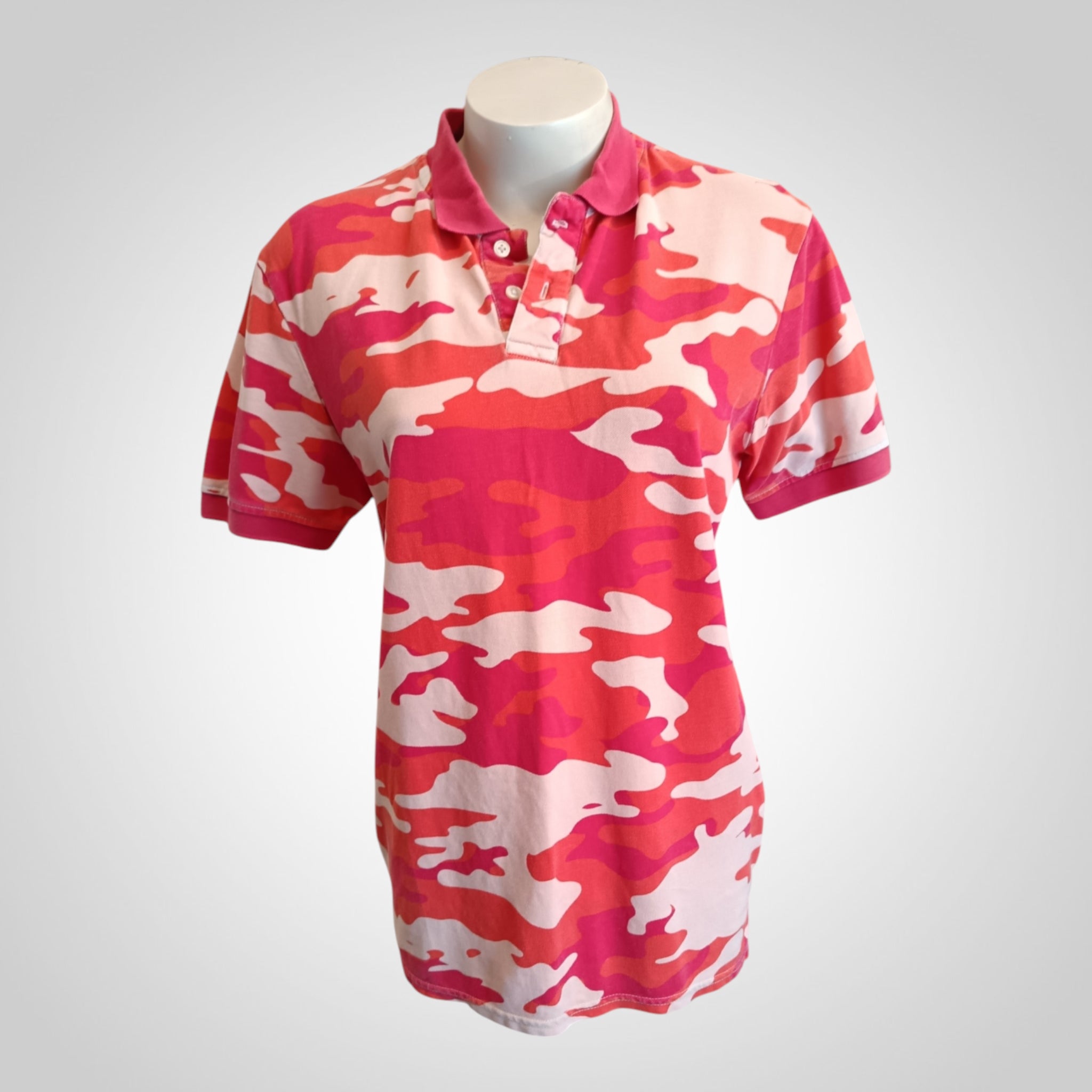 Polo Celio Taille M Orange Camouflage 100% Coton
