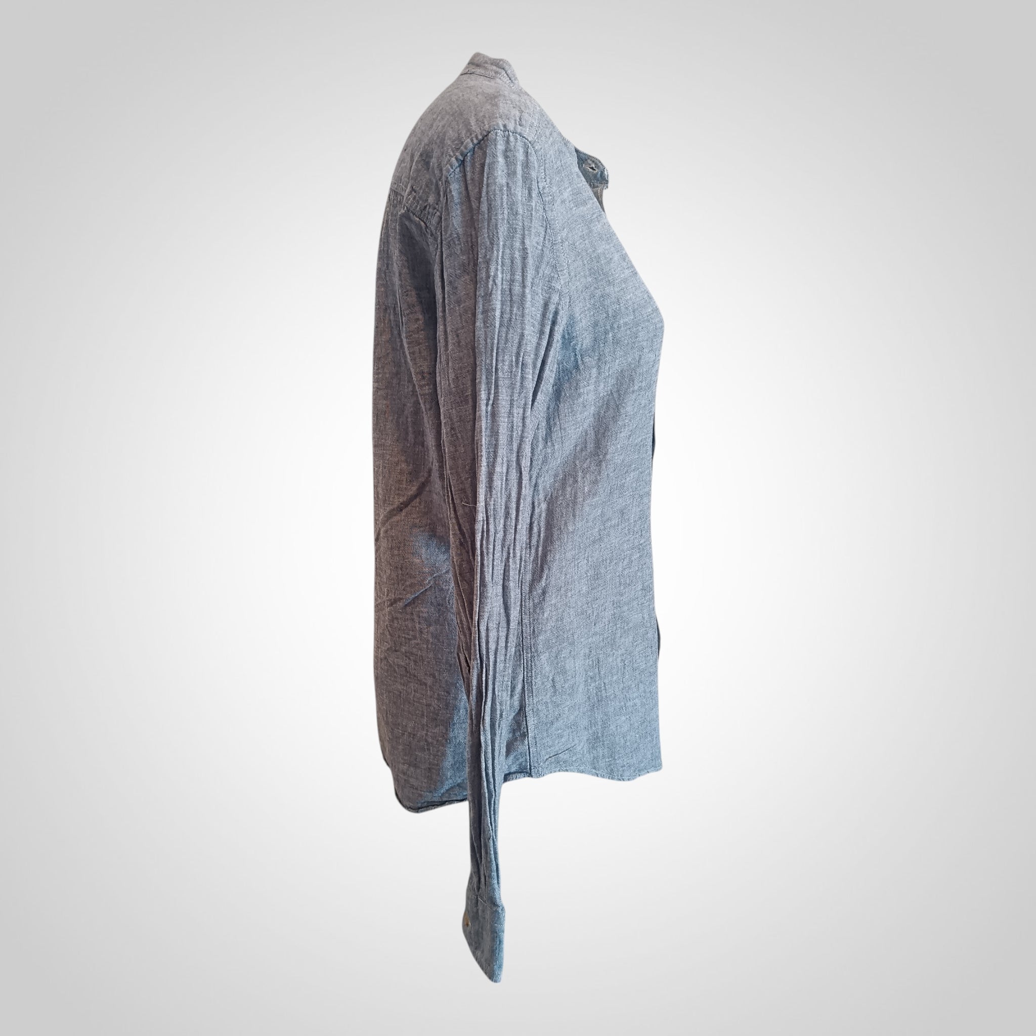 Chemise homme Kiabi manches longues col mao bleu clair taille M