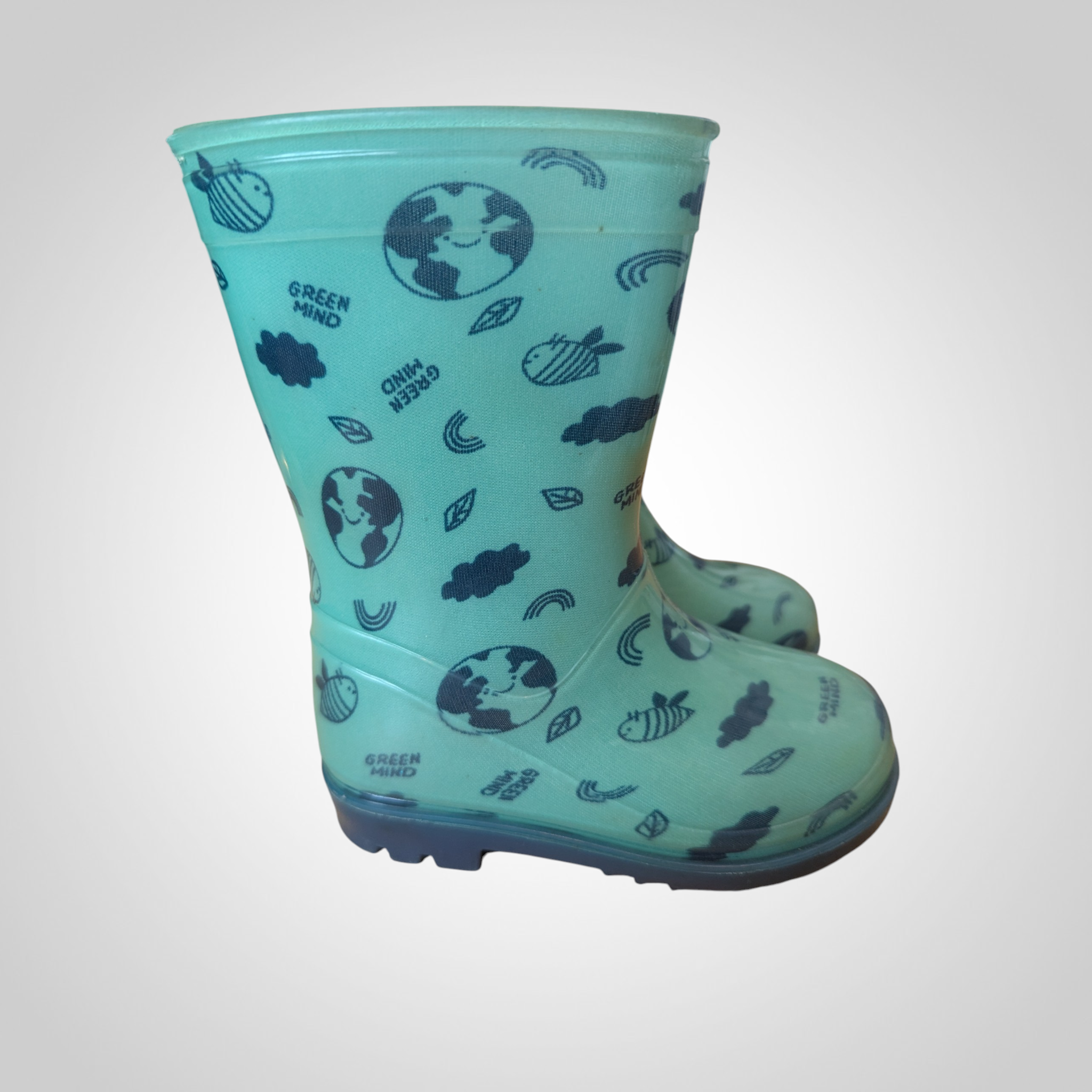 Bottes de pluie garçon bleu turquoise bleu marine pratiques pointure 23