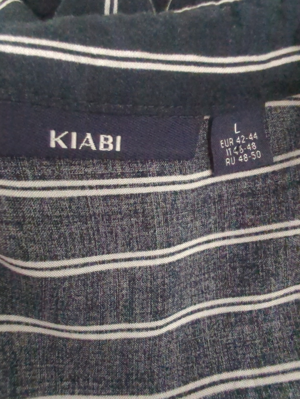 Chemise Kiabi Taille L Bleu Marine Rayé Blanc Casual