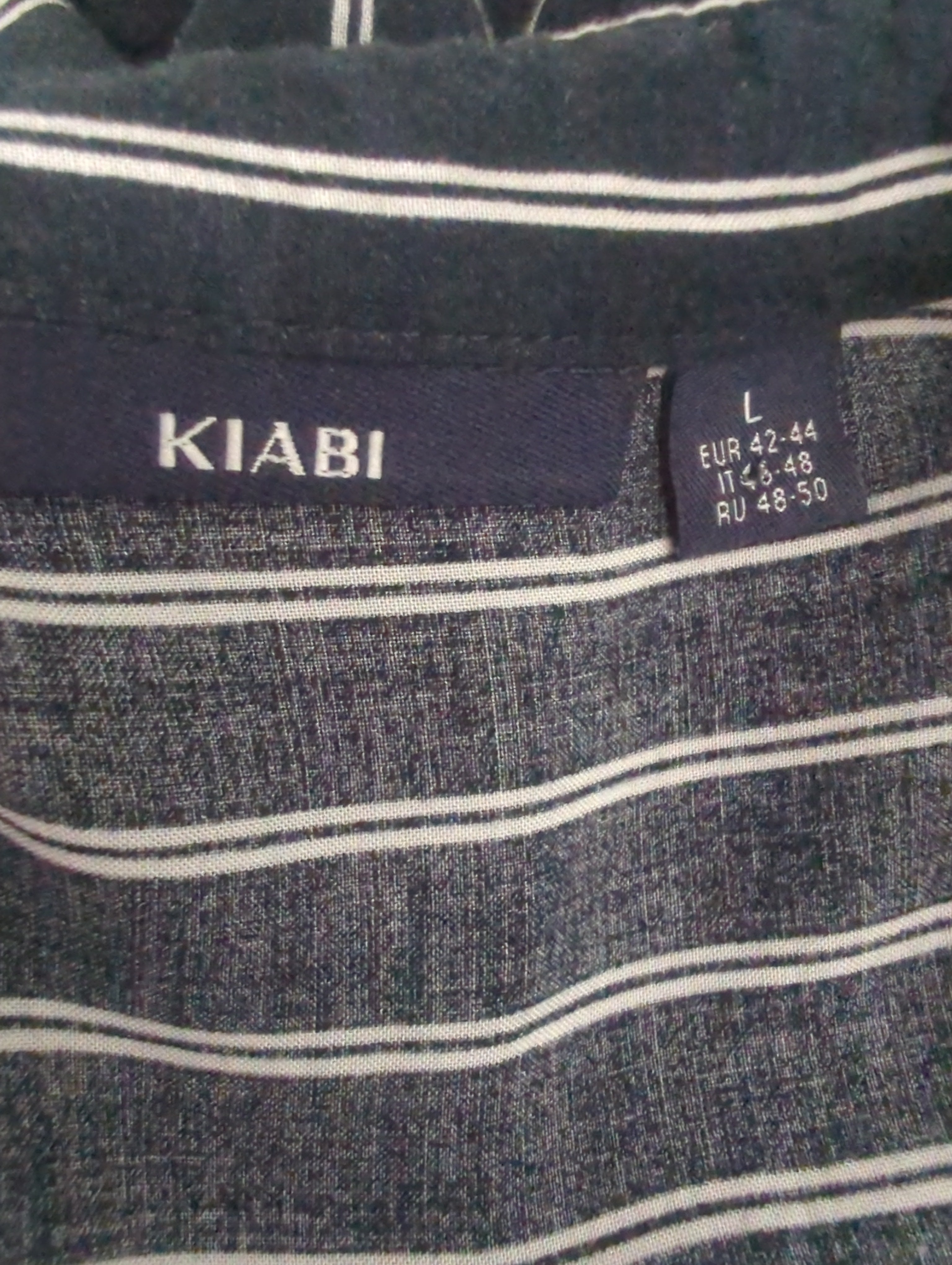 Chemise Kiabi Taille L Bleu Marine Rayé Blanc Casual