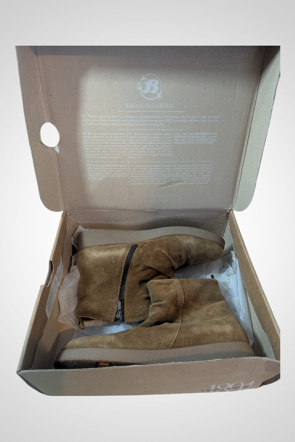 Bottines femme Bata marron effet daim taille 39 très bon état