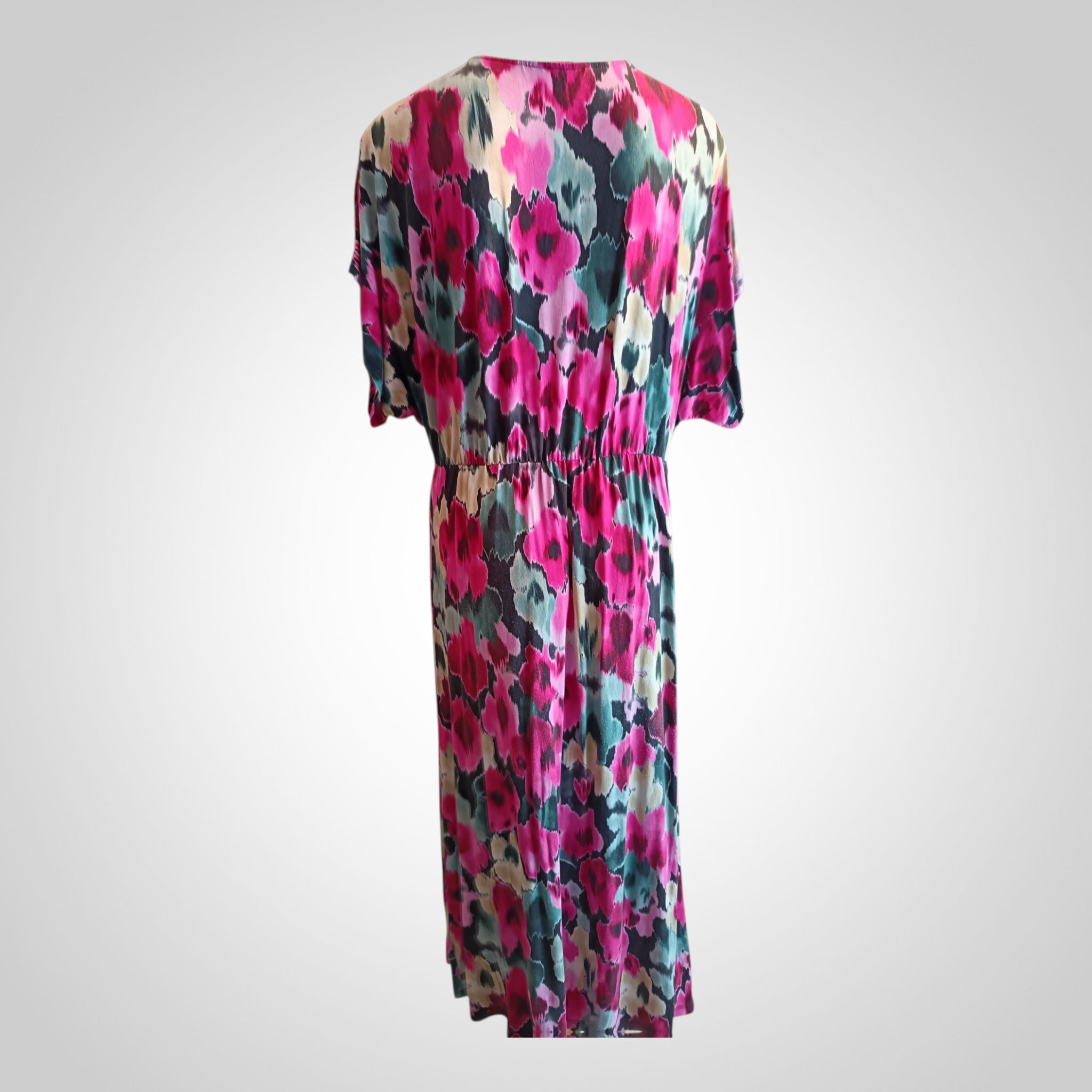 Robe MS Mode Taille L Portefeuille Rose Imprimé Fluide