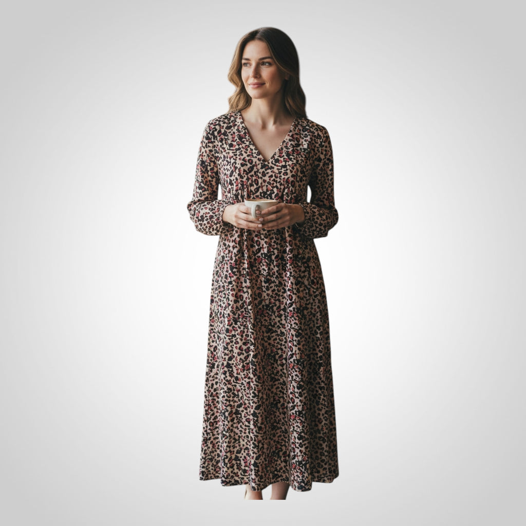 Robe Maternité Shein Taille L Imprimé Léopard Fluide Confortable