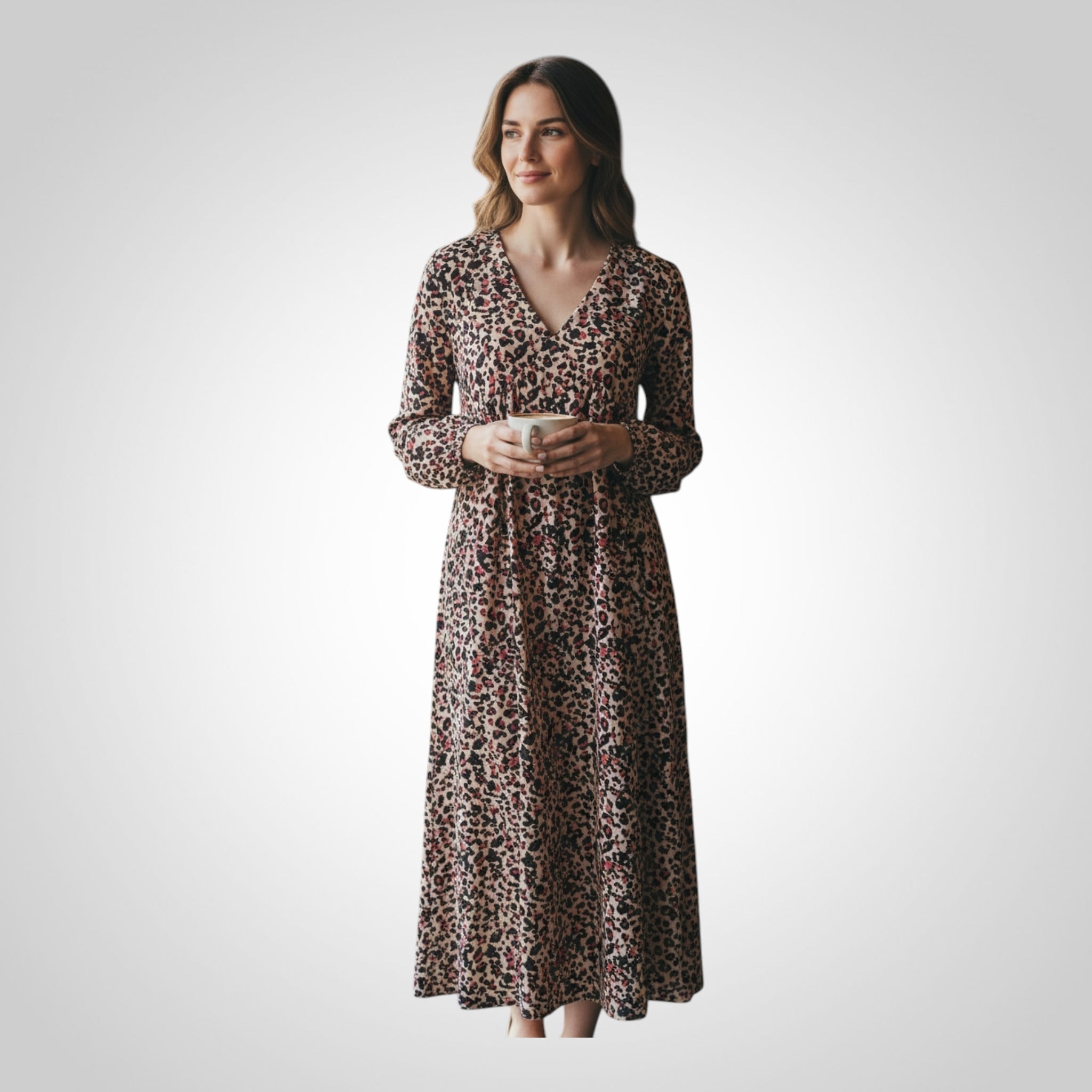 Robe Maternité Shein Taille L Imprimé Léopard Fluide Confortable