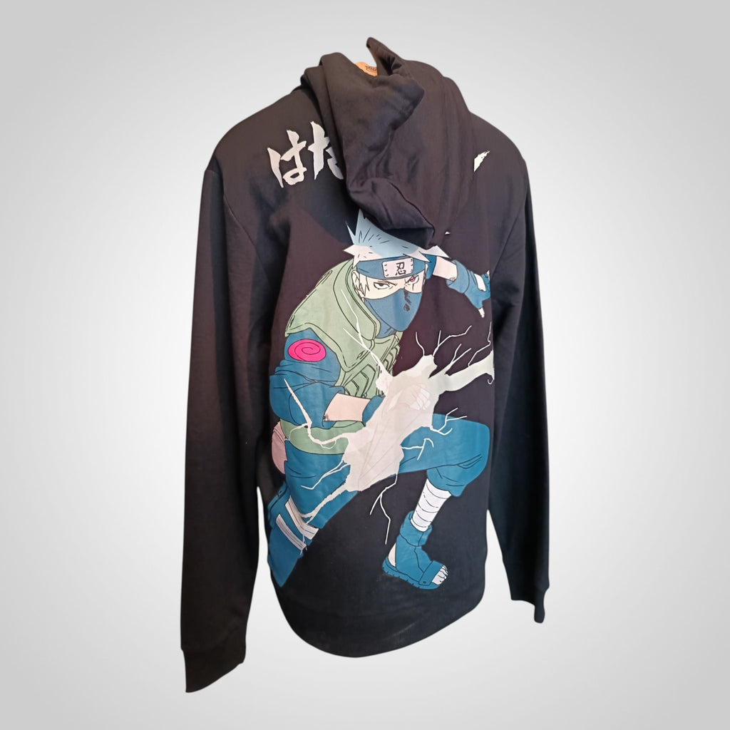 Pull à capuche Naruto Shippuden Taille M Noir Oversize NEUF