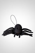 Araignée noire plastique élastique yeux rouges décoration