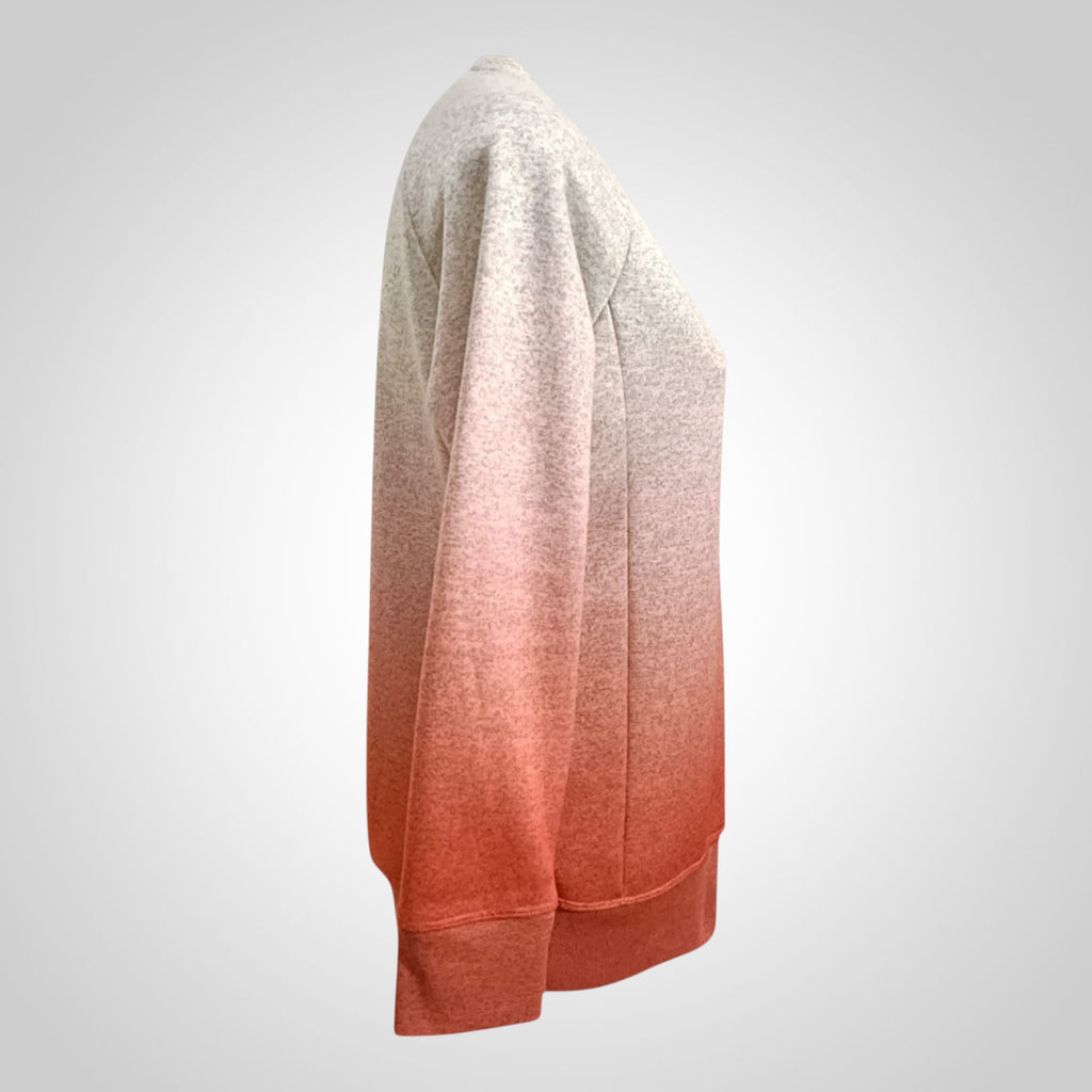 Pull femme Decathlon dégradé gris et corail confortable taille L