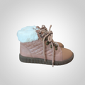 Bottines fourrées hiver fille rose blanc lacets fermeture pointure 32