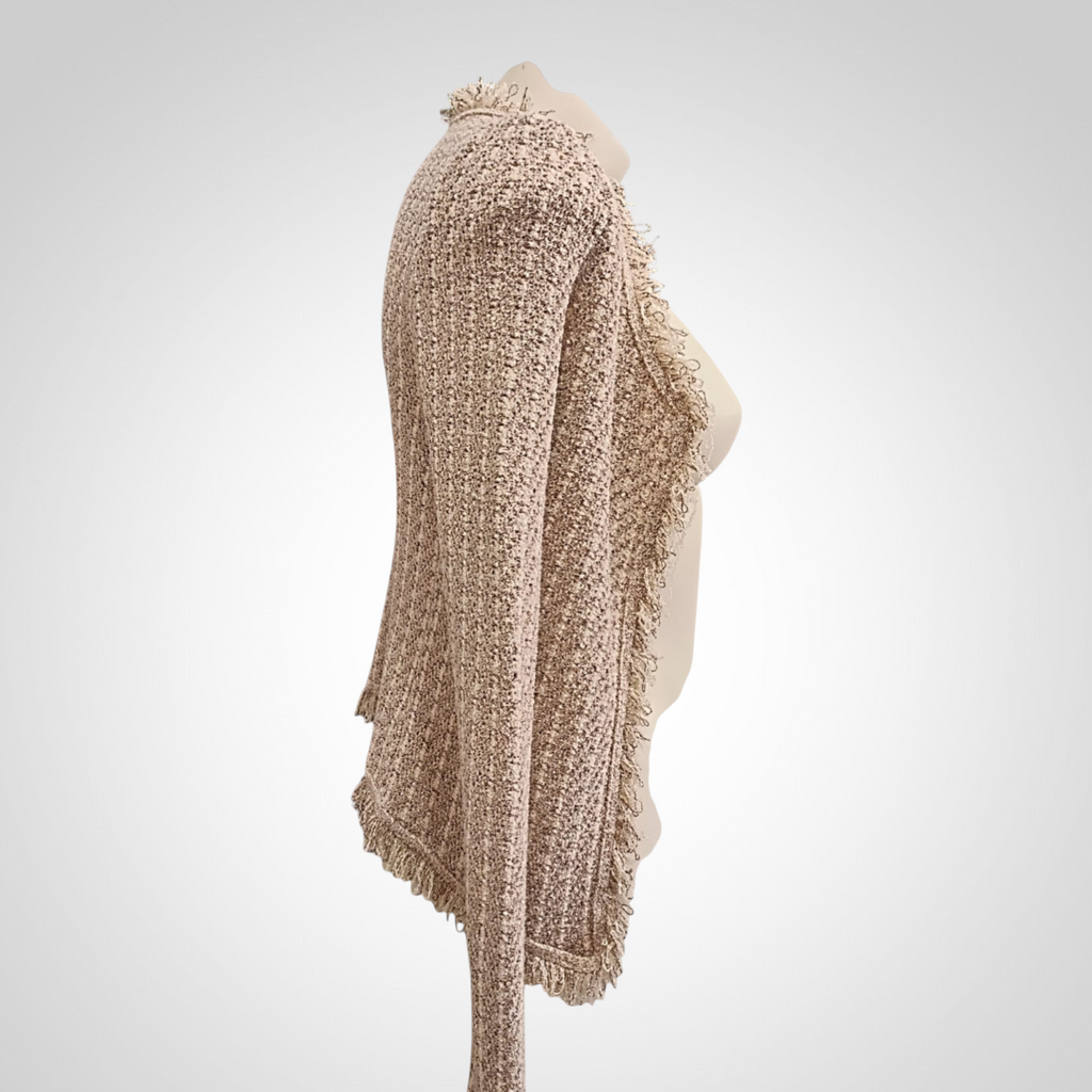 Cardigan Fde La Passion Taille Non Indiquée Beige Fils Dorés Vintage Chic