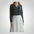 Chemise Kiabi Taille L Bleu Marine Rayé Blanc Casual