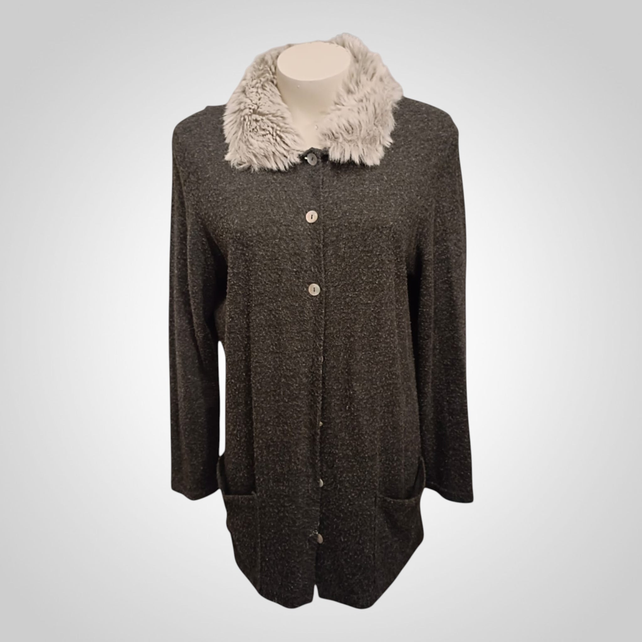 Gilet femme Roky Styl mi-long chaud en acrylique taille 4