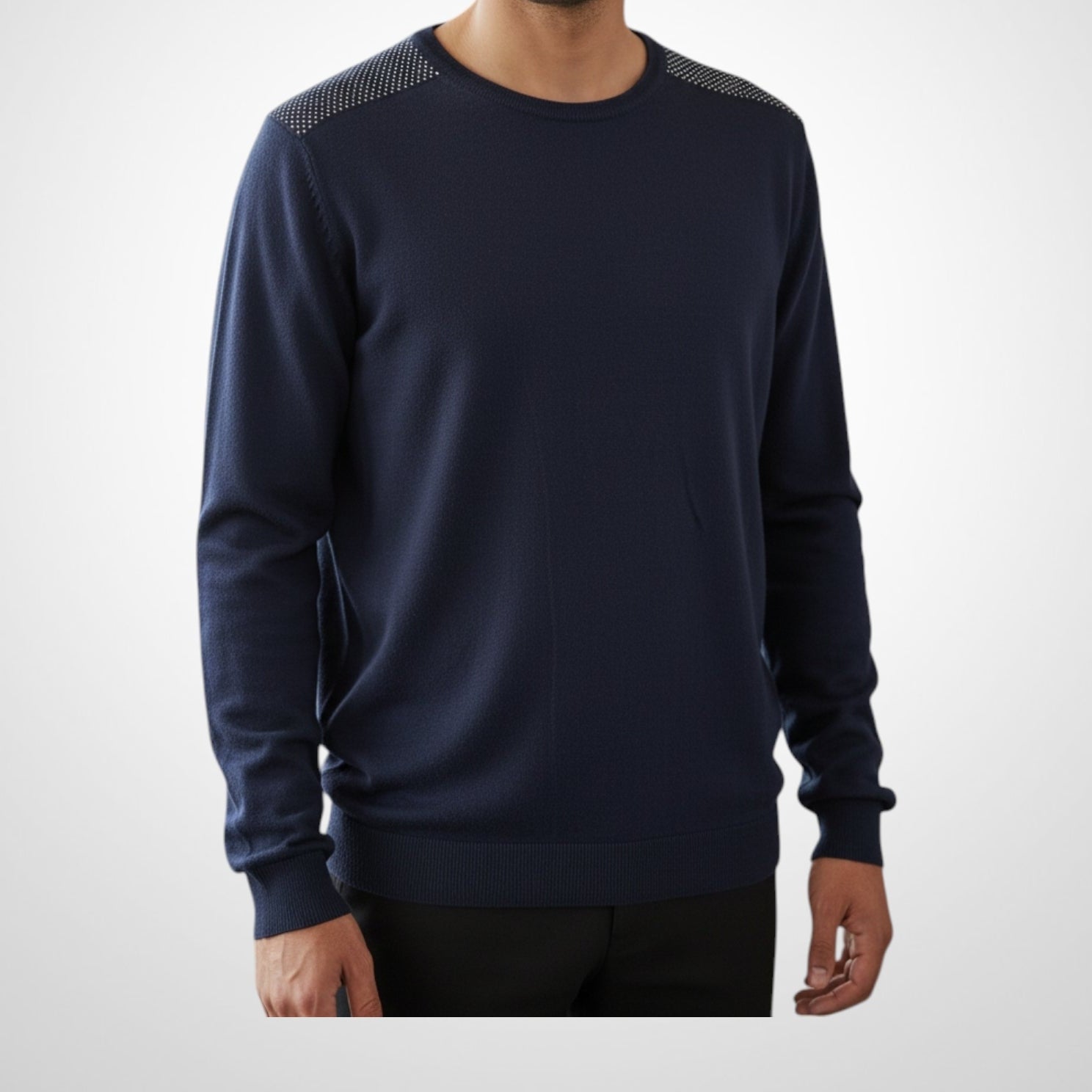 Pull Jules Taille M Bleu Marine Détails Épaules 100% Coton