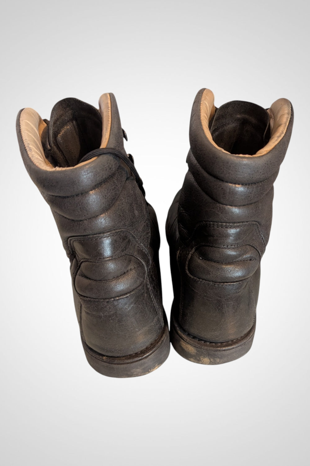 Rangers armée Argueyrolles noires cuir vitré lacets pointure 43 robustes confortables