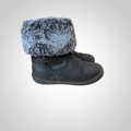 Bottines Nini & Girls fourrure chevilles détails cœur noir brillant pointure 26