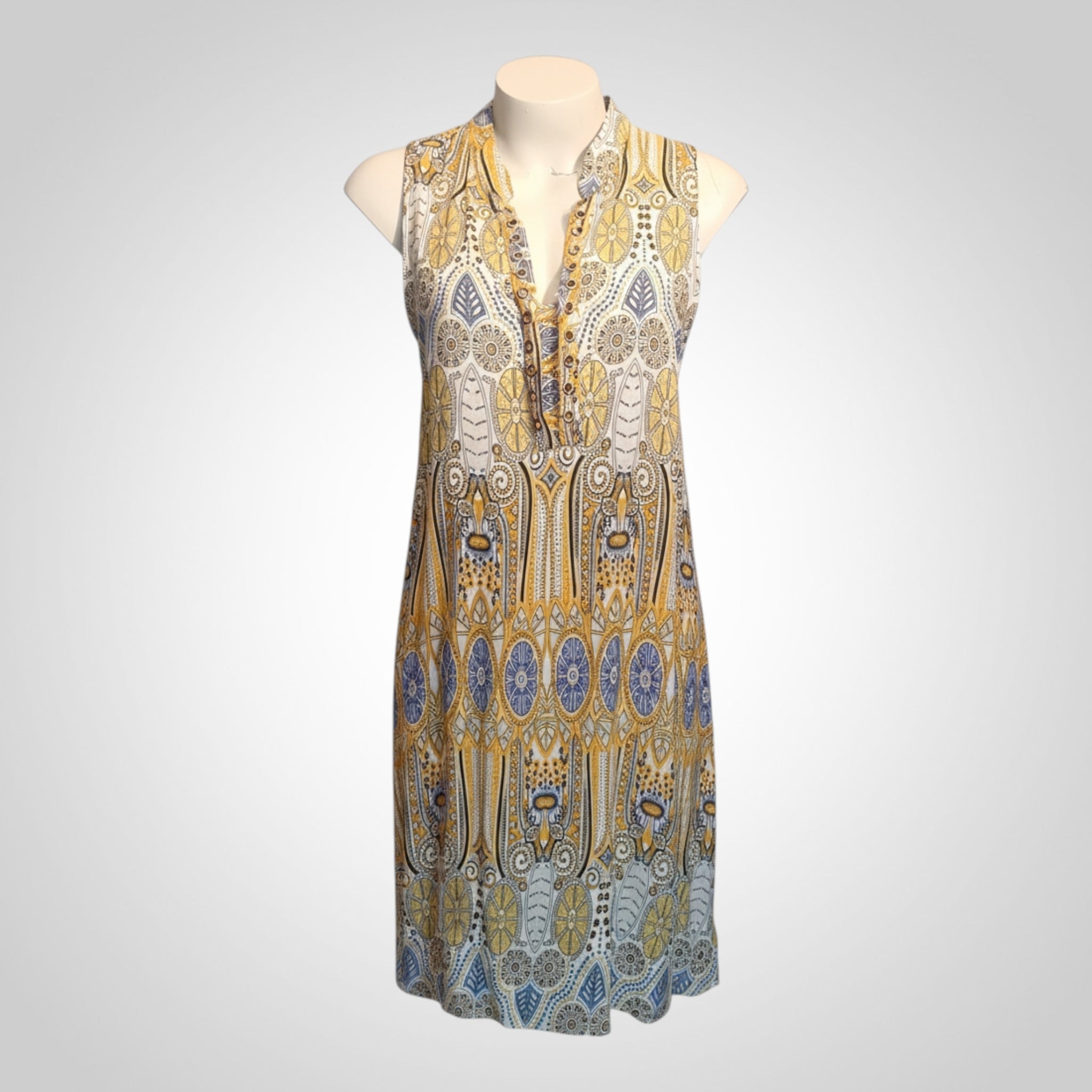 Robe In Vogue Taille L Jaune Imprimée Fluide Été