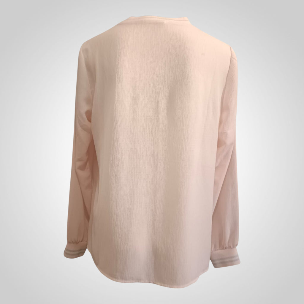 Blouse femme Camaïeu rose clair fluide avec liseré argenté taille L